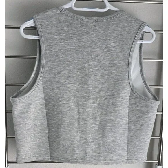 Express Crop Tank Top Women XL Gray Sleeveless Stretch NWT - Picture 6 of 8